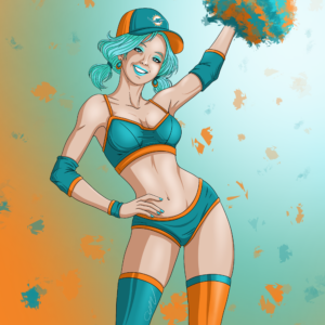 NFL Miami Dolphins Cheerleader (Cheveux Cyan)